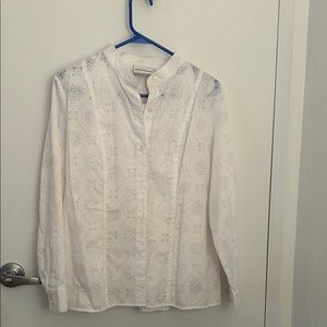 Alfred Dunner White Petite Floral-Print Blouse